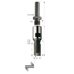 D:18x45mm,L:77mm,M:12x1, drážkovací fréza se závitem M12, C18018011, CMT