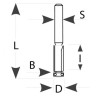 D:9,5x25,4mm,L:76,4mm,S:8mm, ořezávací fréza, M106-09581, IGM