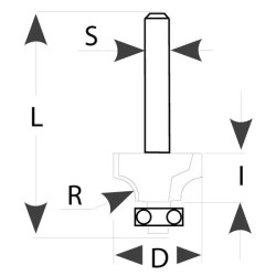 R9,5-D:31,7x15,9mm,S:8mm, zaoblovací fréza vydutá, M138-09581, IGM