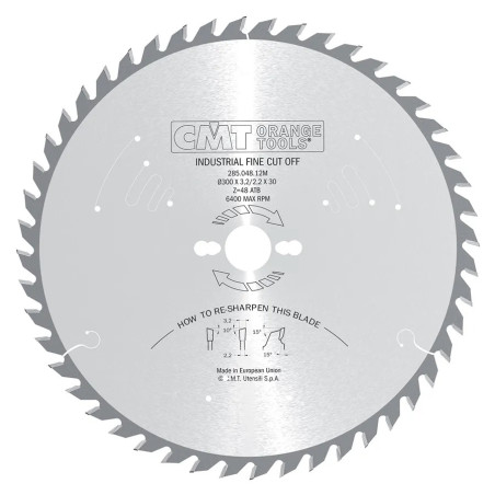 D:254x2,4mm,d:30mm,Z:60, Pilový kotouč pro podélné a příčné řezy, C29406010M, CMT Industrial, -5°Neg