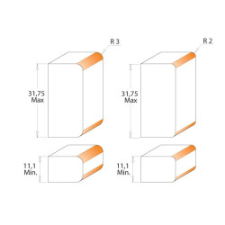 R2-R3,D:11,1mm,L:31,75mm,S:12mm, Zaoblovací oboustranná fréza, C90062211, CMT