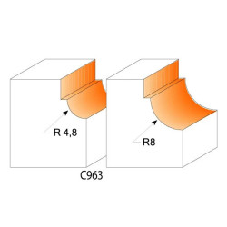 R4,8-D:25,4x11,5mm,S:8mm, Zaoblovací fréza vypouklá, C96304811, CMT