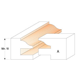 Sada stopkových fréz, pro rám výplně 2ks, D: 44,4mm, t: 18-22mm, profil A, S: 12mm, C99150111, CMT