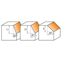 22°-D:25x11mm,L:65mm,S:6mm, Úhlová žiletková fréza, F042-22011, IGM