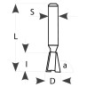 8°-D:6x6,9mm,L:59mm,S:8mm, Rybinová fréza, M118-06081, IGM