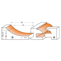 Sada stopkových fréz, pro rámy a výplně 3ks, profil D+B, S: 12mm, C90051611, CMT