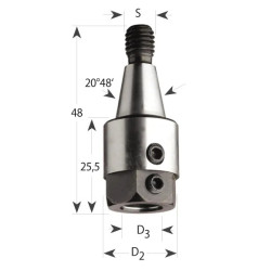 D19,5x28,3x46 M8 L, Upínací pouzdro 304 s kónickou 20°48' plochou pro vrták S10, F304-00002, IGM