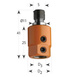 D16x25x41 M10 P, Upínací pouzdro 305 s válcovou dosedací plochou d11 pro vrták S8, F305-08001, IGM