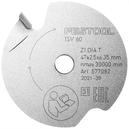 D:47x2,5mm,d:6,35,T:1, Předřezávací pilový kotouč DIA, 577082, Festool