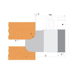 R4-D:119x25mm,d:30mm,Z2, ALU, MAN, Fréza zaoblovací konvex-konkáv, F612-30830, IGM