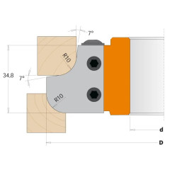 R10-D:121mm,d:30mm,Z2, ALU, MAN, Fréza zaoblovací konvex-konkáv, C69400730, CMT