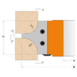 R15-R20-D:147mm,d:40mm,Z2, ALU, MAN, Multirádiusová zaoblovací fréza, C69400440, CMT