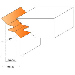 D:140mm,d:40mm,Z2, ALU, MAN, Fréza na úhlový spoj 45° dvojzub, C69401140, CMT