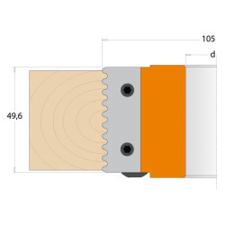 D:105x50mm,d:40mm,Z2, ALU, MAN, Fréza na spoje spárovky, C69400840, CMT