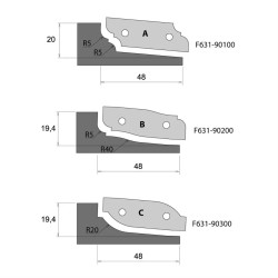 D:160x20mm,d:30mm,Z2, horní, ALU, MEC, Profil A, Výplňová fréza, F631-16030, IGM