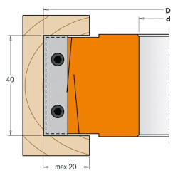 D:98x40-50mm,d:30mm,Z2+2, ALU, MAN, Univerzální frézovací hlava s předřezy, C69402030, CMT