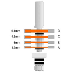 D:47,6mm,t:3,2-18mm,H:12,8mm,S:12mm, Talířová drážkovací fréza, C90050611, CMT