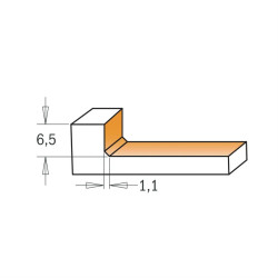 D:52x6,5mm,L:83,5mm,S:12mm, Z6, Stopková fréza na plochy, C92203411, CMT