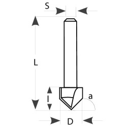 D:12,7x12,7x52,7mm,S:8mm, Fréza na V-drážku, M115-12781, IGM