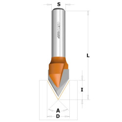 D:12,7x10mm,60°,S:8mm, Fréza na V drážku, C95800311, CMT