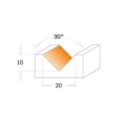 D:23x11mm,L:60mm,90°,S:8mm, Žiletková fréza HW na V drážku, F051-23081, IGM