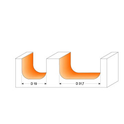 R6,4-D:19x16mm,S:6mm, Žlábková fréza, C75100211, CMT