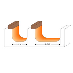 R6,4-D:19x16mm,S:6mm, Žlábková fréza s ložiskem, C75100211B, CMT