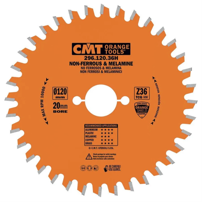 D:120x1,8mm,d:20mm,Z:36, Pilový kotouč na lamino, plast a neželezné kovy, C29612036H, CMT Orange