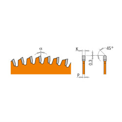 D:165x2,2mm,d:20mm,Z:56, Pilový kotouč na lamino a DTD, 281.166.56H, CMT Orange XTreme