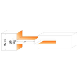 D:75mm,I:34,9mm,H:27mm,S:12mm, Fréza na výrobu čepu, C90062711, CMT