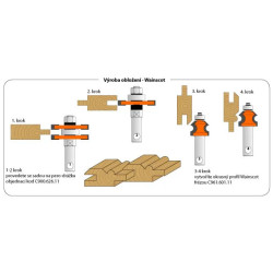 R4-D:23,8mm,I:19,05mm,S:12mm, Fréza na obklady Wainscot, C96160111, CMT