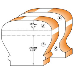 D:31,7x38,1mm,S:12mm, Fréza na hrany stolu a madla zábradlí, C95670211, CMT