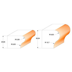 R:5,5+9,5-D:31,7x25,4mm,S:12mm, Fréza na hrany parapetů, C95580411, CMT