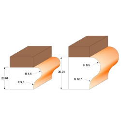 R:5,5+9,5-D:31,7x25,4mm,S:12mm, Fréza na hrany parapetů, C95580411B, CMT