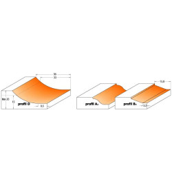 D:89x15mm,t:18-20mm, profil B2, S:12mm, Fréza na výplně, C99050511, CMT