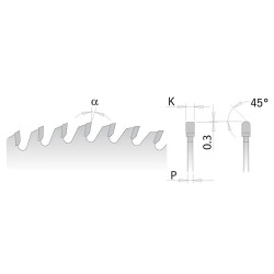 D:250x3,2mm,d:30mm,Z:80, Pilový kotouč na lamino, DTD a MDF, C28168010M, CMT CHROME