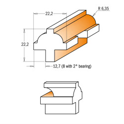 Sada fréz pro příčky prosklených dvířek - 3ks S:8mm, C90002511, CMT