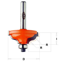 R:4,8-3,6-D:34,2x13mm,S:8mm, Profilová fréza s ložiskem, C94732511, CMT