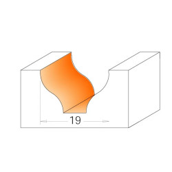 R:6,4-D:19x11mm,d:6,35mm,S:8mm, Profilová fréza čelní, C96500111, CMT