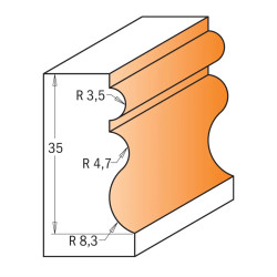 D:23,8x35mm,S:12mm, Multiprofilová fréza s ložiskem, C95590111, CMT