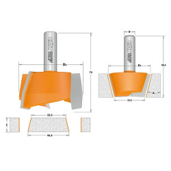 D:47,5mm,S:12mm, Sada vyspravovací na CORIAN 2ks, C98154111, CMT