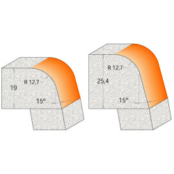 R:12,7-D:50,8mm,I:25,4mm,S:12mm, Zaobl. fréza na hrany umyvadel CORIAN, C96660111, CMT