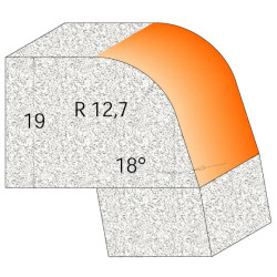 R:12,7-D:50,8mm,I:31,75mm,S:12mm, Zaobl. fréza na hrany umyvadel CORIAN, C96660211, CMT