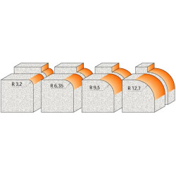 R:3,2-D:19,05mm,I:12,7mm,S:12mm, Zaoblovací fréza na CORIAN, C98050111, CMT