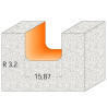 R:3,2-D:15,87mm,I:12,7mm,S:12mm, Drážkovací rádiusová fréza CORIAN, C98151111, CMT