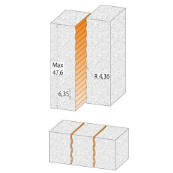 R:4,36-D:15,87x51mm,S:12mm, Zvlněná fréza na CORIAN, C98153111, CMT