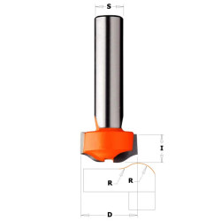 R:8-D:25,4mm,I:12,7mm,S:12mm, Profil. fréza čelní na hrany CORIAN, C98150111, CMT