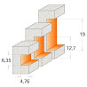 R:4,76-D:22,2mm,I:12,7mm,S:12mm, Drážkovací boční fréza CORIAN, C98051211, CMT