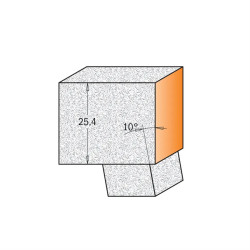 D:22x25,4mm,A:10°,L:78mm,S:12mm, Ořezávací fréza s kónickým ložiskem na CORIAN, C98057211, CMT